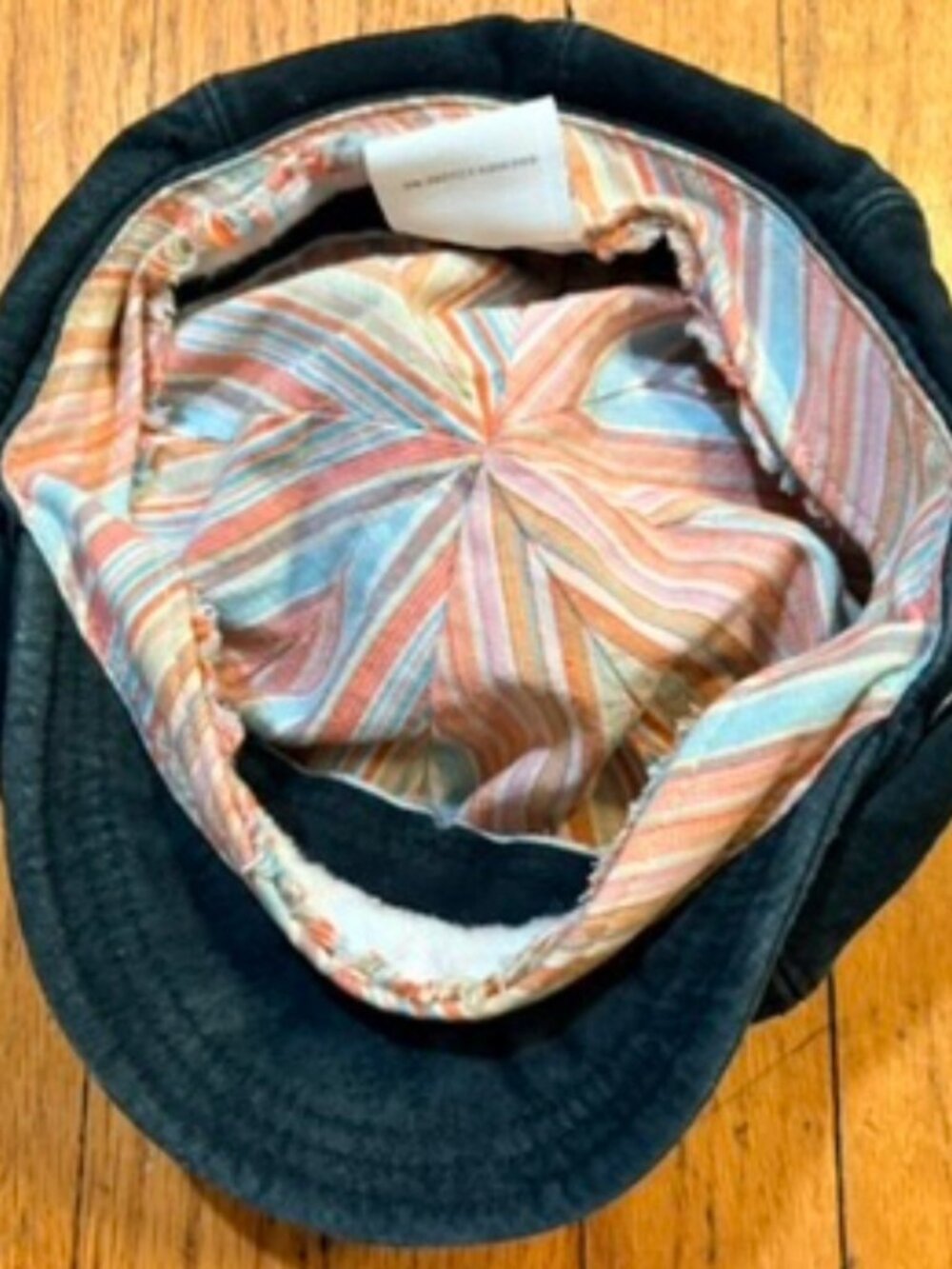 Liz Claiborne Y2K Suede Newsboy Cap Black Minimalist Cabbie Hat - Picture 3 of 6